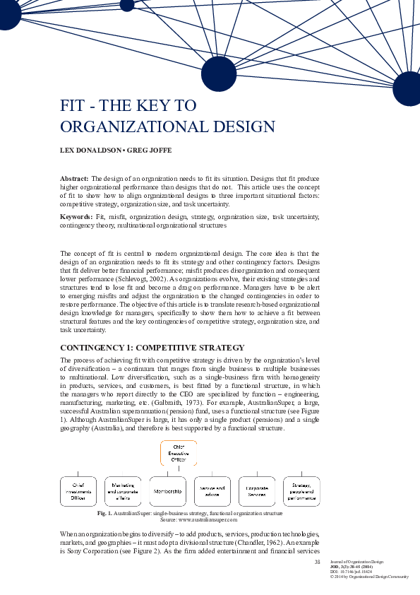 (PDF) Fit - The Key to Organizational Design