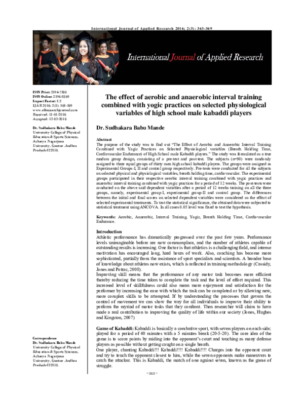 (PDF) The effect of aerobic and anaerobic interval training combined ...