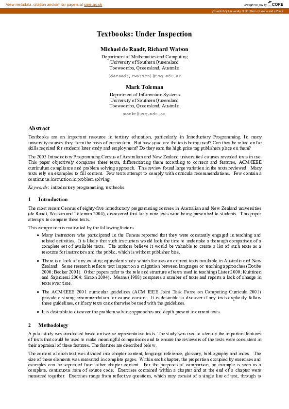 (PDF) Textbooks: under inspection