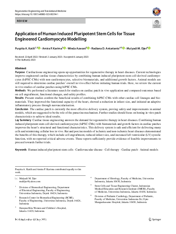(PDF) Application of Human Induced Pluripotent Stem Cells for Tissue ...