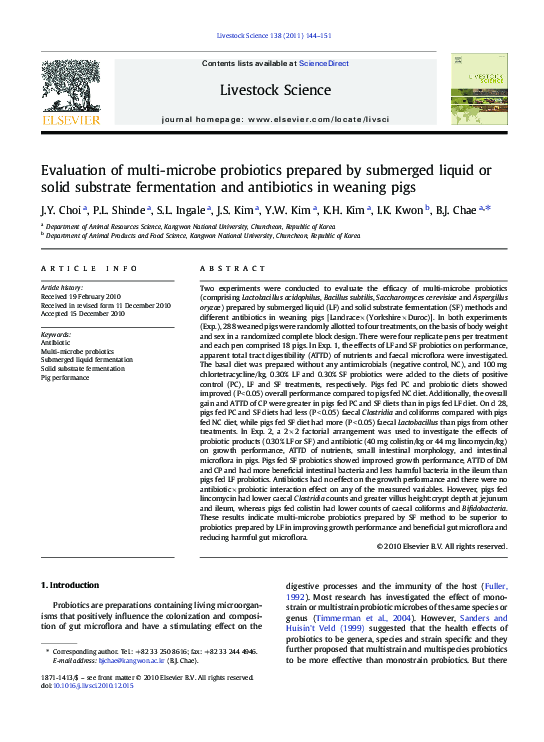 (PDF) Evaluation of multi-microbe probiotics prepared by submerged ...