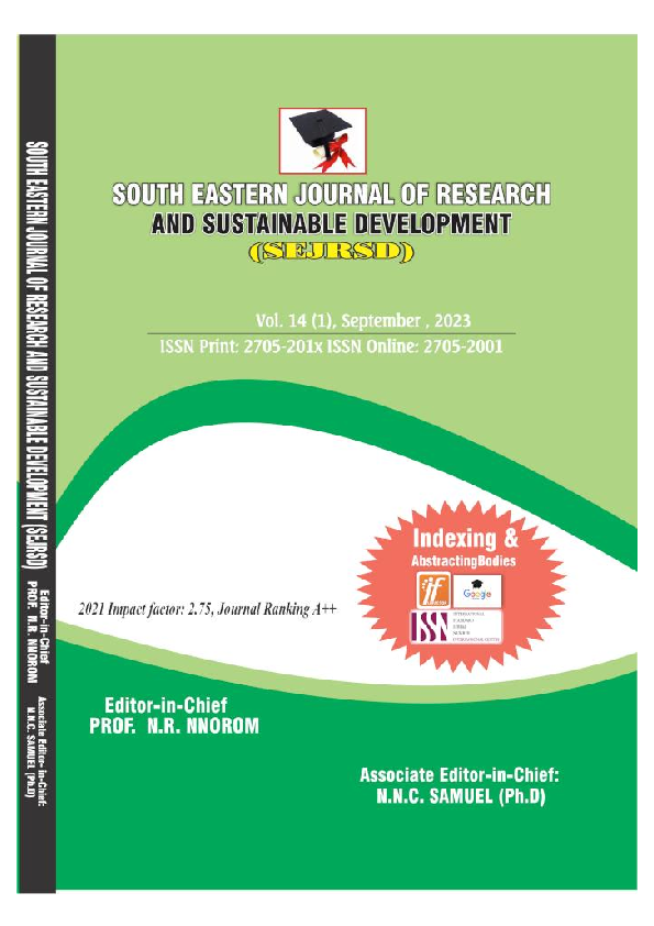 (PDF) SOUTH EASTERN JOURNAL OF RESEARCH AND SUSTAINABLE DEVELOPMENT ...