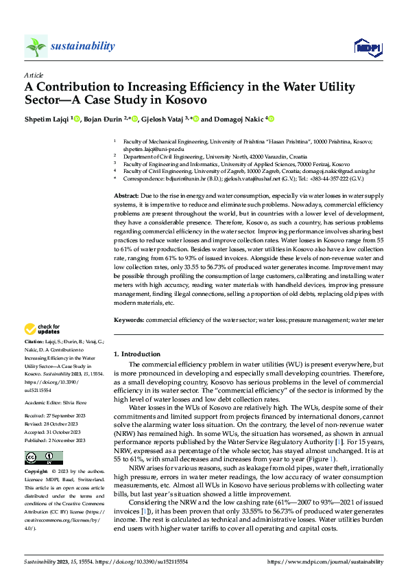 (PDF) A Contribution to Increasing Efficiency in the Water Utility ...