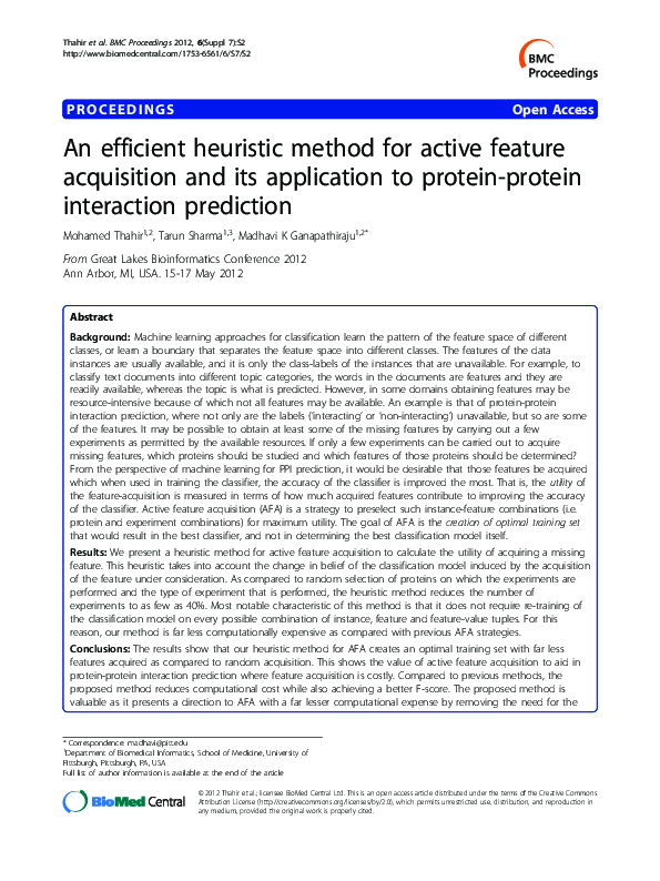 (PDF) An efficient heuristic method for active feature acquisition and ...
