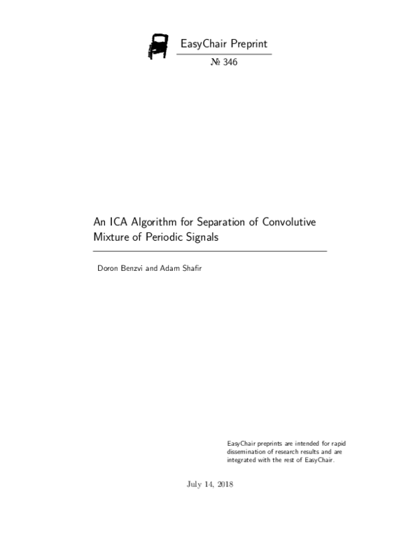 (PDF) An ICA Algorithm for Separation of Convolutive Mixture of ...