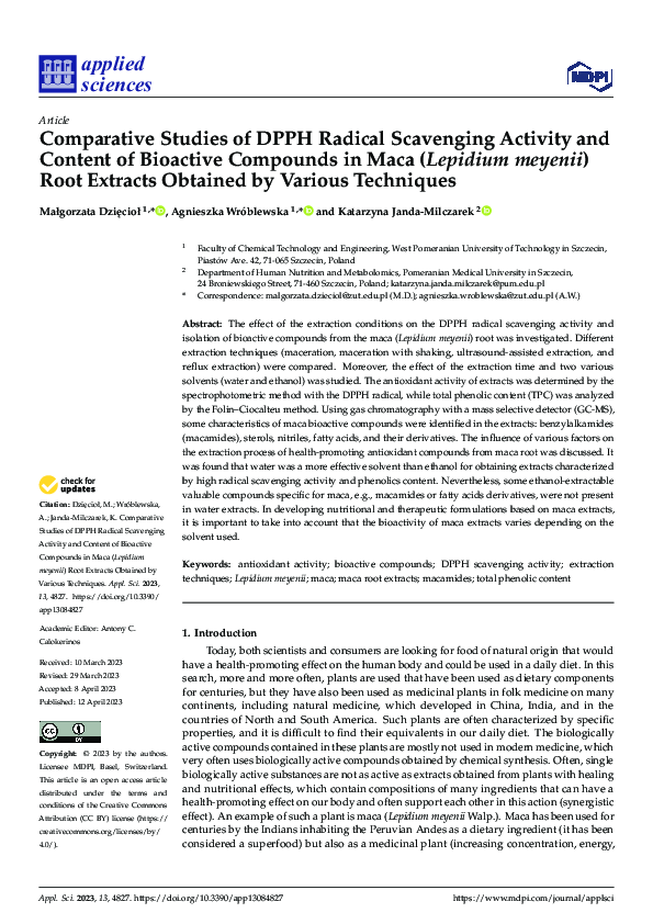 (PDF) Comparative Studies of DPPH Radical Scavenging Activity and ...