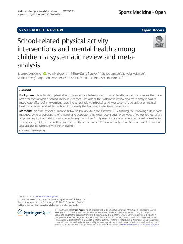 (PDF) School-related physical activity interventions and mental health ...