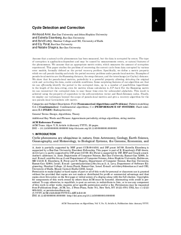 (PDF) Cycle Detection and Correction