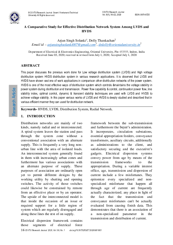 (PDF) A Comparative Study for Effective Distribution Network System ...