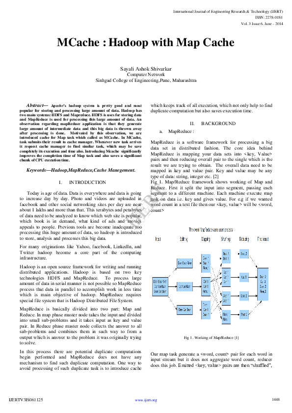 (PDF) MCache : Hadoop with Map Cache
