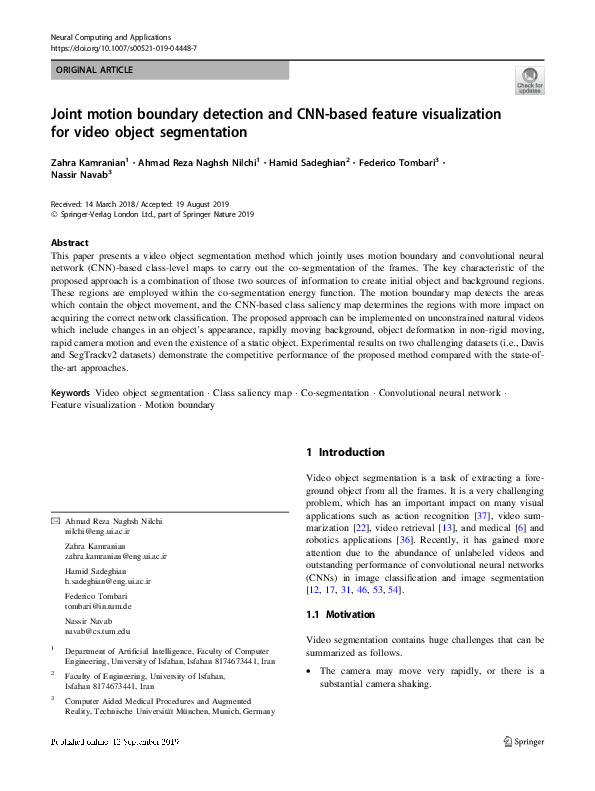 (PDF) Joint motion boundary detection and CNN-based feature ...