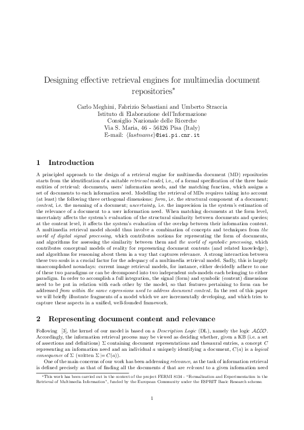 (PDF) Designing effective retrieval engines for multimedia document ...