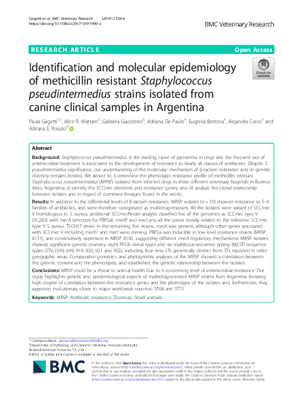 (PDF) Identification and molecular epidemiology of methicillin ...