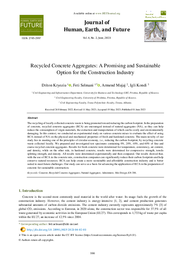 (PDF) Recycled Concrete Aggregates: A Promising and Sustainable Option ...
