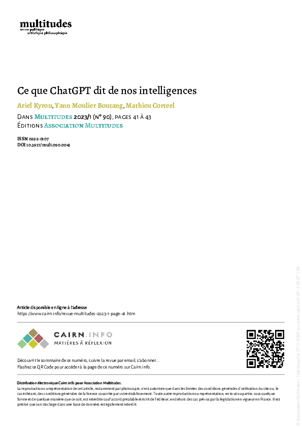 (PDF) Ce que ChatGPT dit de nos intelligences