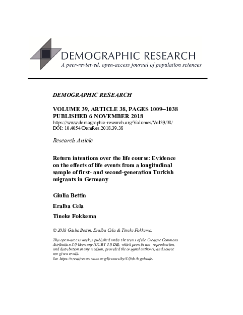 (PDF) Return intentions over the life course: Evidence on the effects ...
