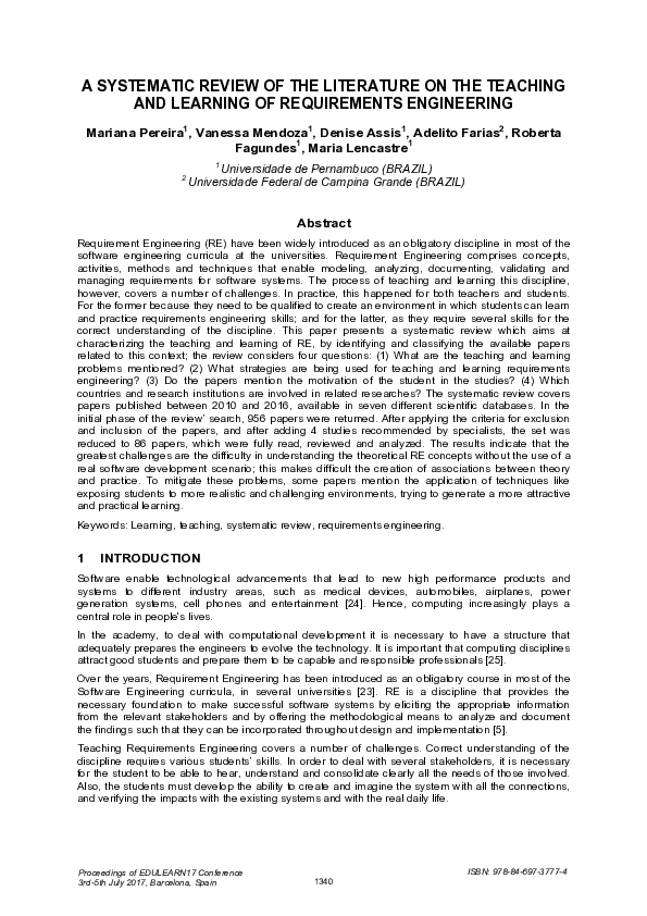(PDF) A Systematic Review of the Literature on the Teaching and ...