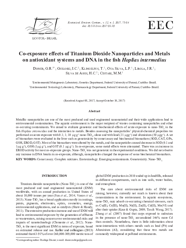 (PDF) Co-exposure effects of Titanium Dioxide Nanoparticles and Metals ...