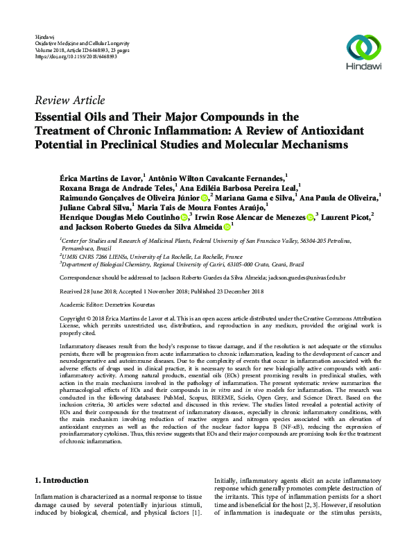 (PDF) Essential Oils and Their Major Compounds in the Treatment of ...