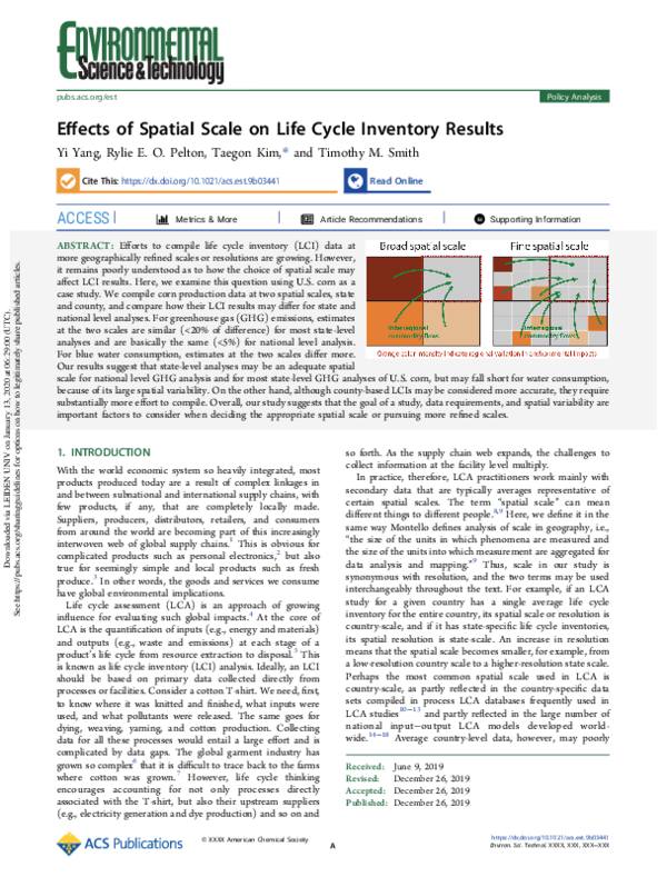 (PDF) Effects of Spatial Scale on Life Cycle Inventory Results