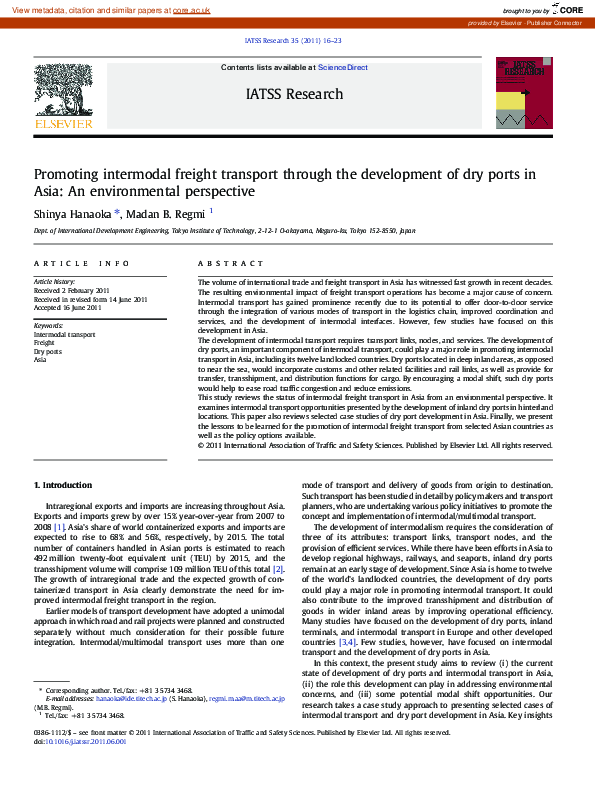 (PDF) Promoting intermodal freight transport through the development of ...