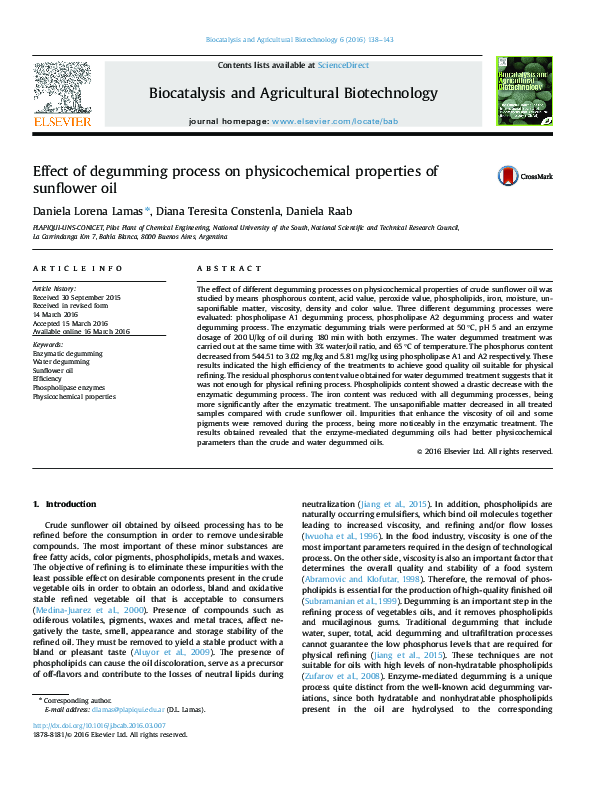 (PDF) Effect of degumming process on physicochemical properties of ...