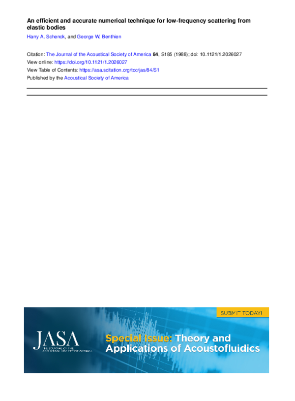(PDF) An efficient and accurate numerical technique for low‐frequency ...