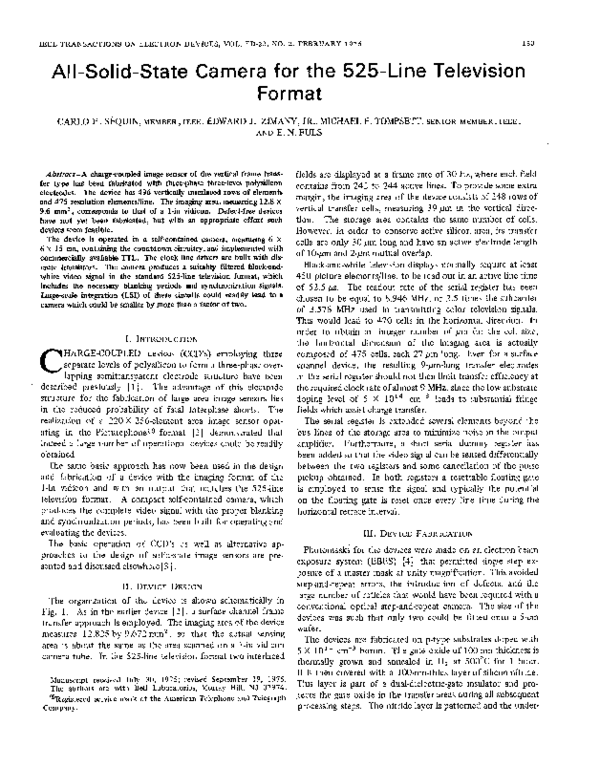 (PDF) All-solid-state camera for the 525-line television format