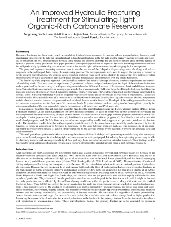 (PDF) An Improved Hydraulic Fracturing Treatment for Stimulating Tight ...
