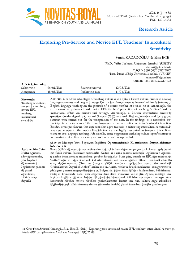 (PDF) Exploring Pre Service and Novice Efl Teachers ...