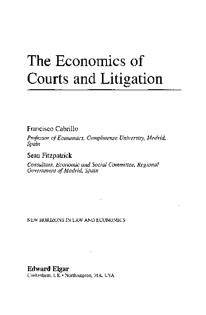 (PDF) The economics of courts and litigation