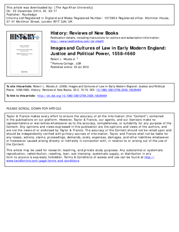 (PDF) Images and cultures of law in early modern England: justice and ...
