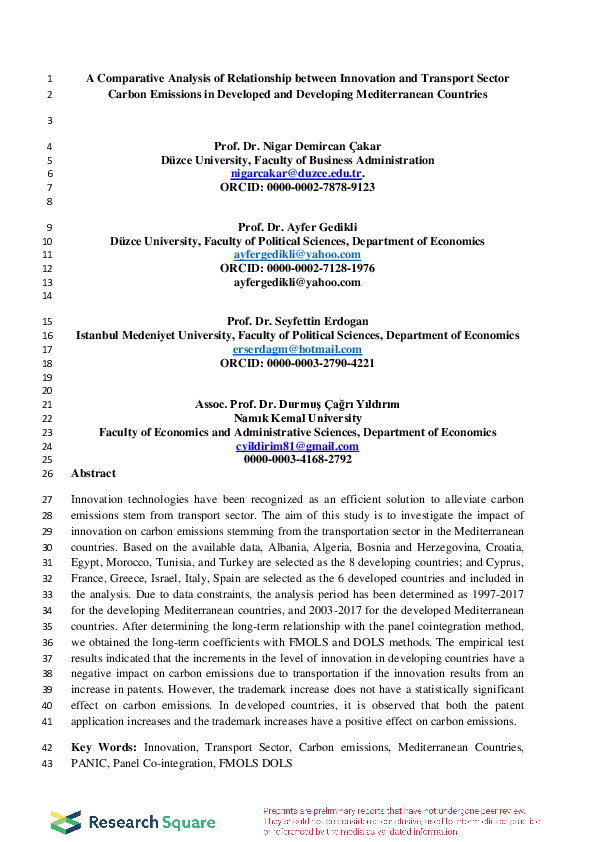 (PDF) A Comparative Analysis of Relationship Between Innovation and ...
