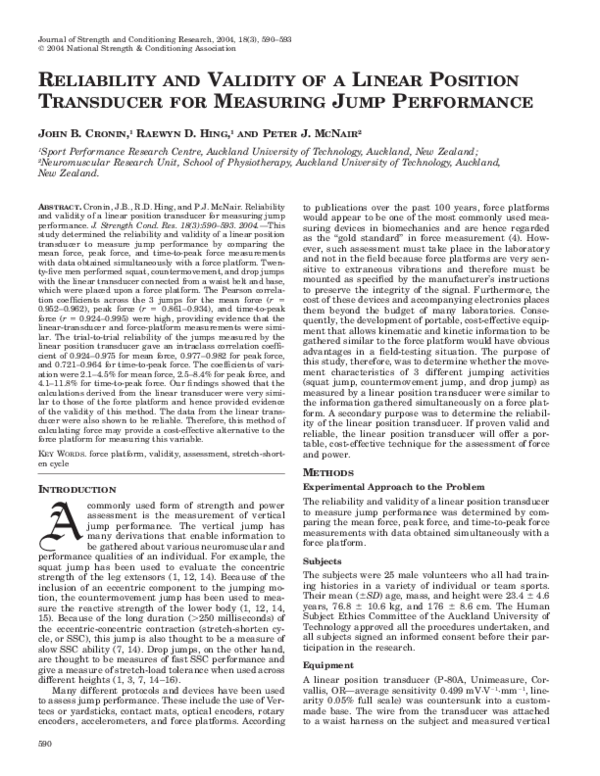 (PDF) Reliability and Validity of a Linear Position Transducer for ...