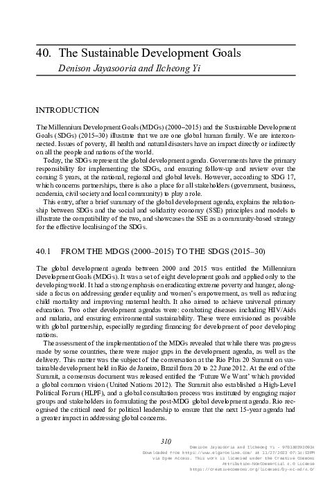 (PDF) The Sustainable Development Goals