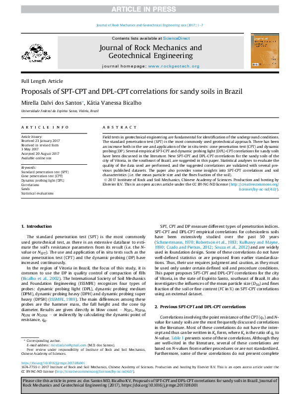 (PDF) Proposals of SPT-CPT and DPL-CPT correlations for sandy soils in ...