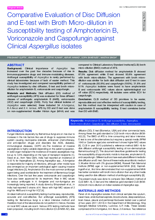 (PDF) Comparative Evaluation of Disc Diffusion and E-test with Broth ...