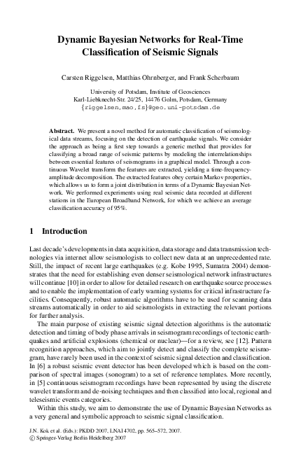 (PDF) Dynamic Bayesian Networks for Real-Time Classification of Seismic ...