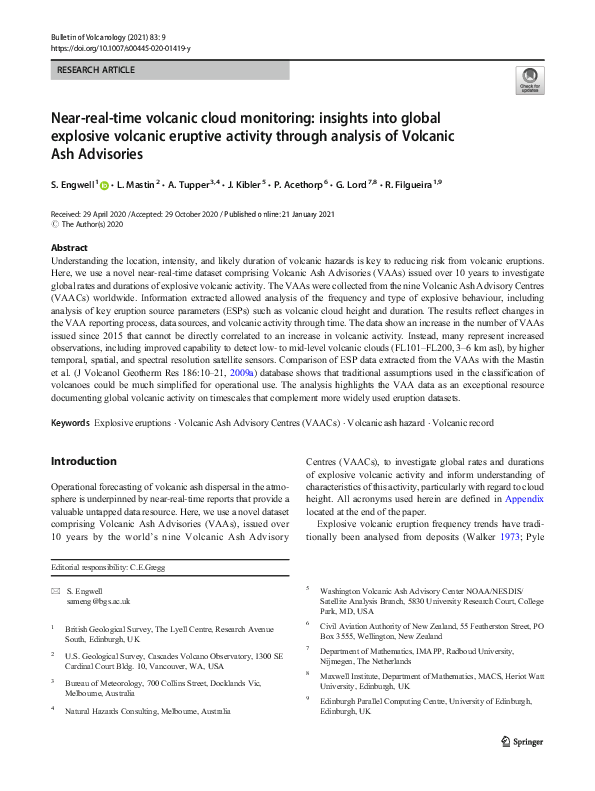 (PDF) Near-real-time volcanic cloud monitoring: insights into global ...