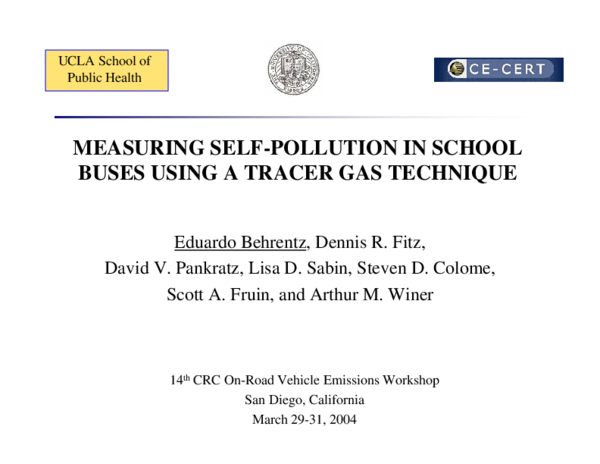 (PDF) Measuring self-pollution in school buses using a tracer gas ...