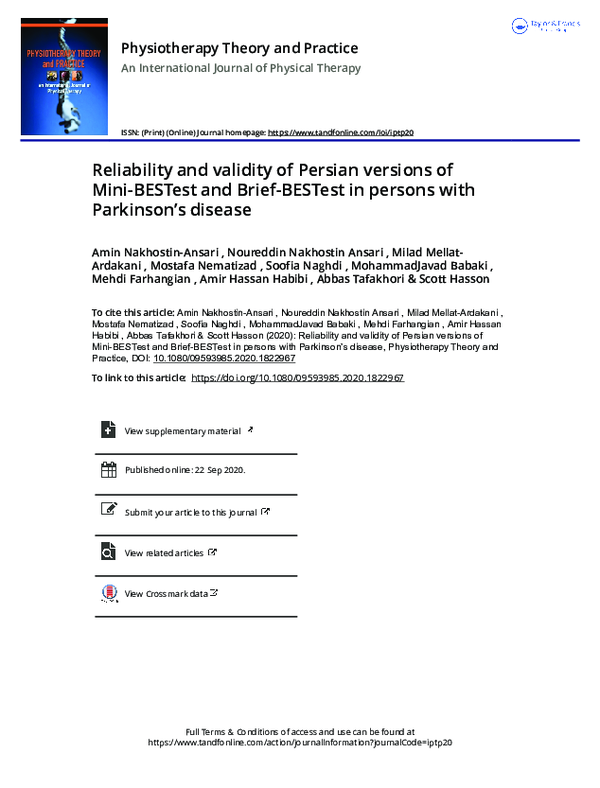 (PDF) Reliability and Validity of the Persian Versions of the Fear ...