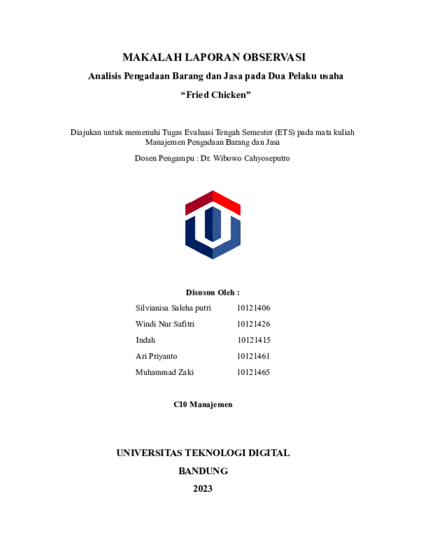 (PDF) Laporan Observasi Analisis Pengadaan Barang dan Jasa