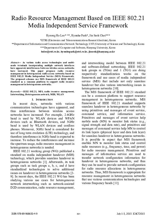 (PDF) Radio resource management based on IEEE 802.21 Media Independent ...