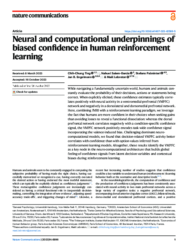 (PDF) Neural and computational underpinnings of biased confidence in ...