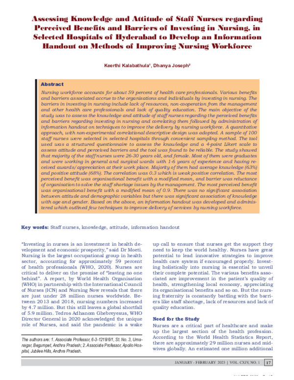 (PDF) Assessing Knowledge and Attitude of Staff Nurses regarding ...