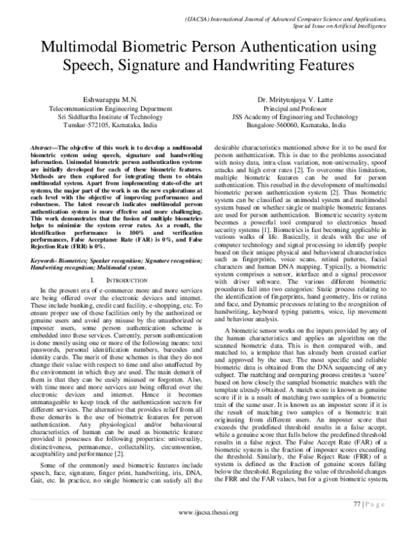 (PDF) Multimodal Biometric Person Authentication using Speech ...