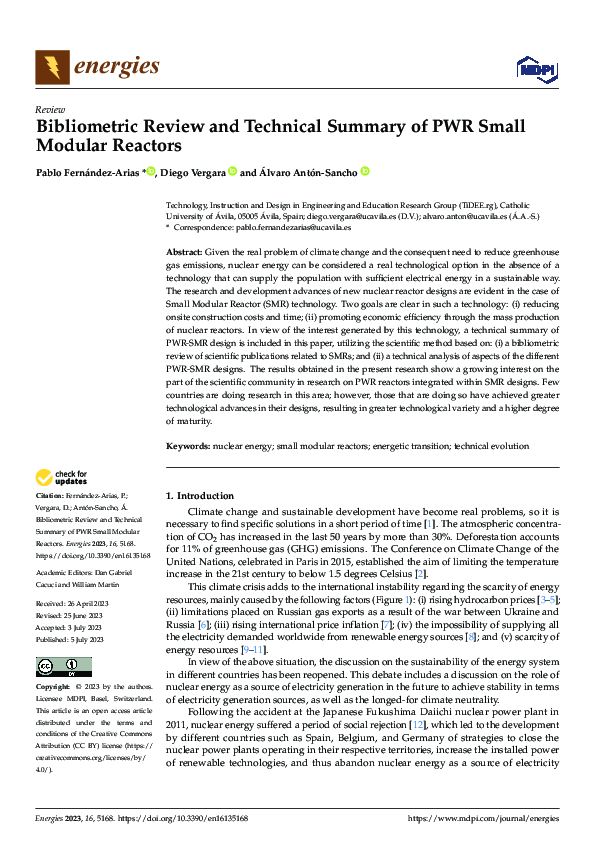 (PDF) Bibliometric Review and Technical Summary of PWR Small Modular ...