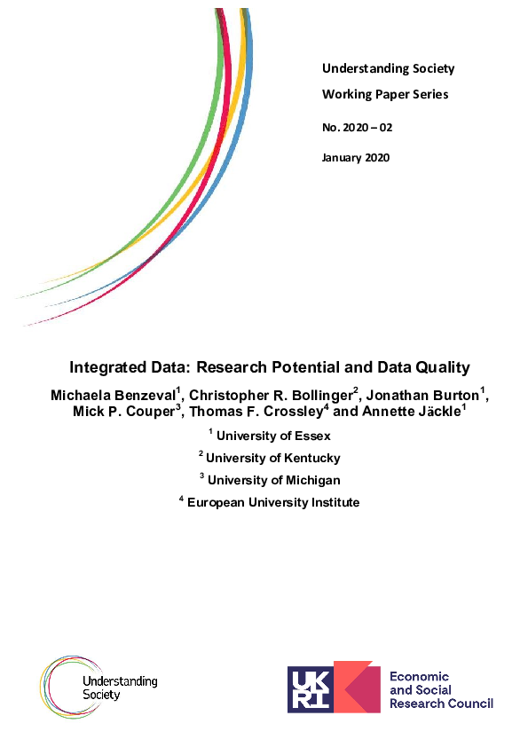 (PDF) Integrated data: research potential and data quality