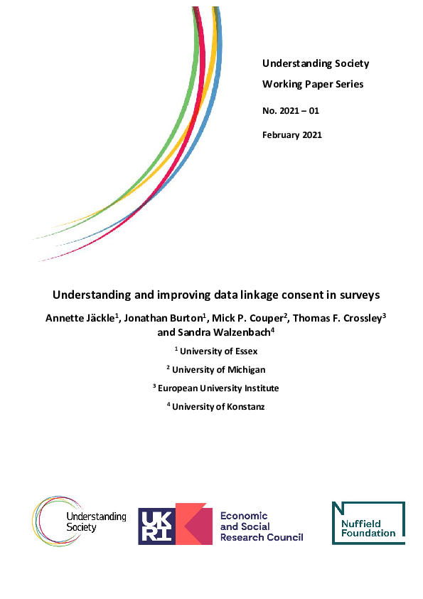 (PDF) Understanding and improving data linkage consent in surveys
