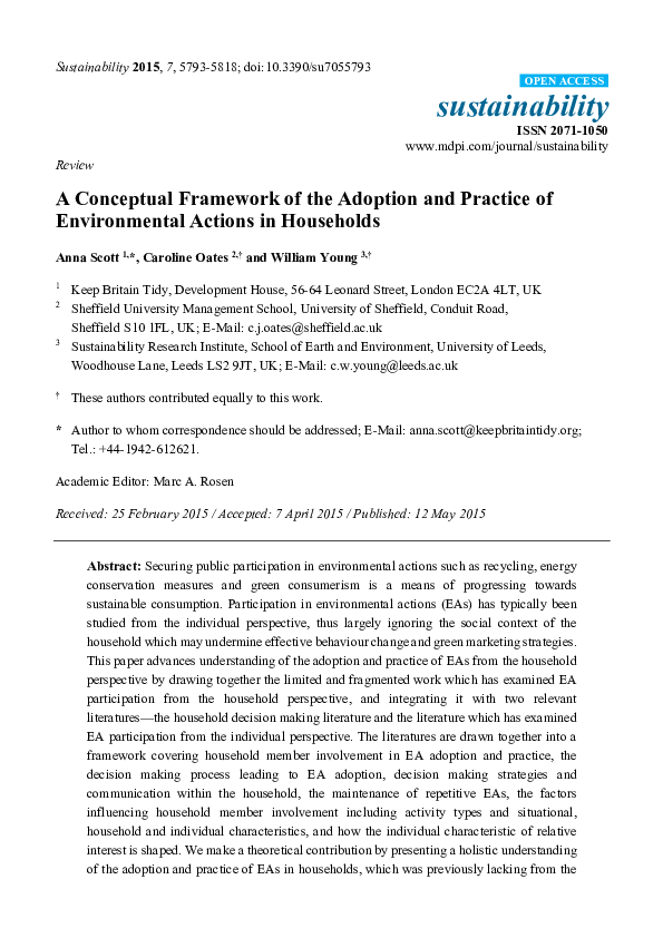 (PDF) A Conceptual Framework of the Adoption and Practice of ...
